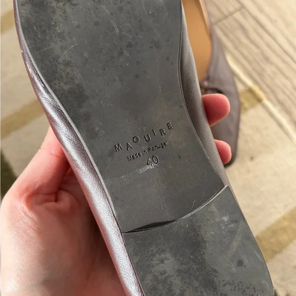 Leather Tie-Front Flats in Dark Brown - Picture 2 of 3